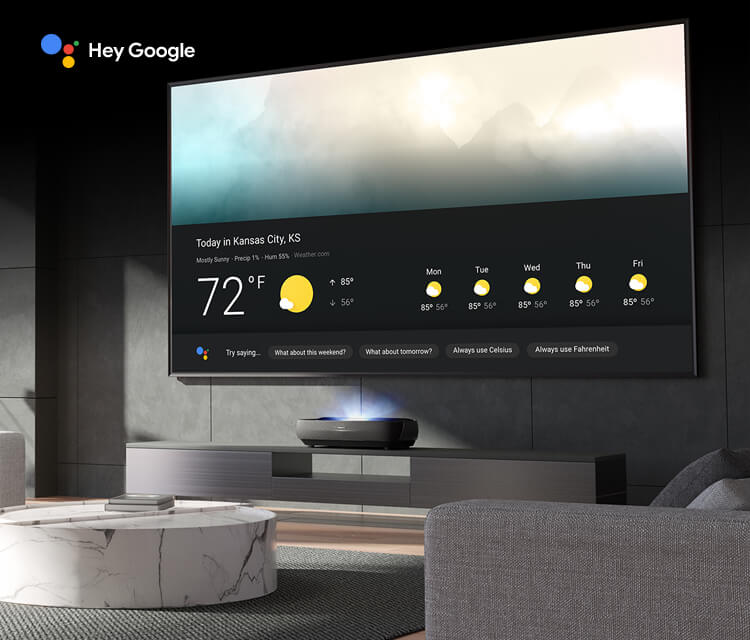 Hisense 100L9G Hey Google Mobile